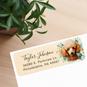 Poodle Dog Return Address Label