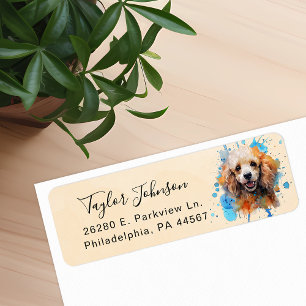 Poodle Dog Return Address Label