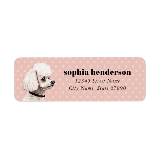 Poodle Dog Return Address Label (Front)
