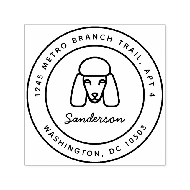 Poodle Dog Return Address Stamp Self-Inking (Design)