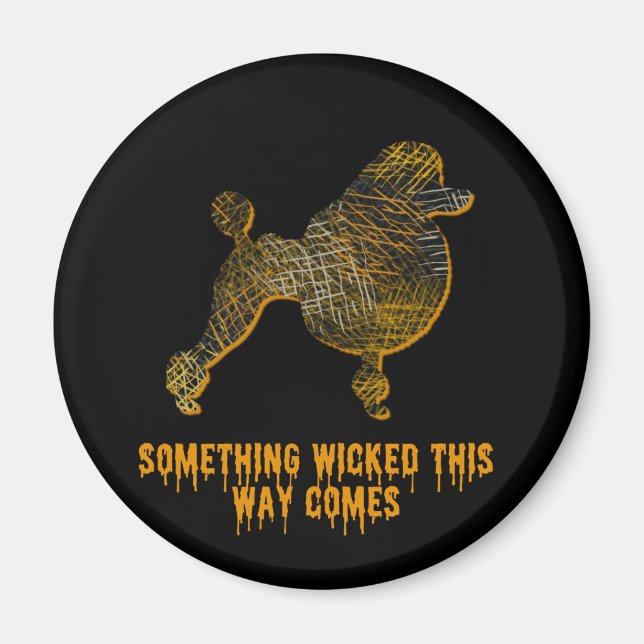 Poodle Dog Silhouette Fun Halloween Magnet (Front)