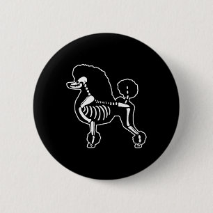 Poodle Dog Skeleton Halloween Doodle Dogs Lover Ow 6 Cm Round Badge
