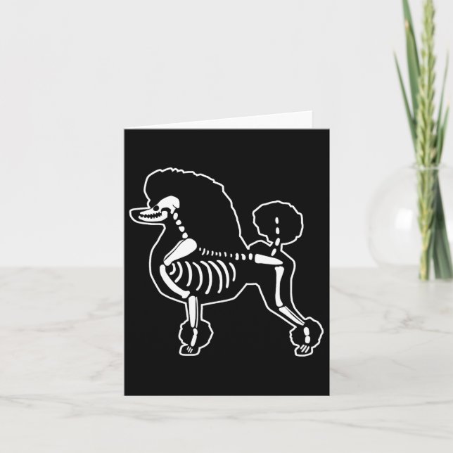 Poodle Dog Skeleton Halloween Doodle Dogs Lover Ow Card (Front)