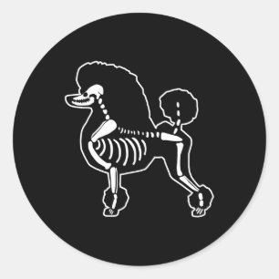 Poodle Dog Skeleton Halloween Doodle Dogs Lover Ow Classic Round Sticker