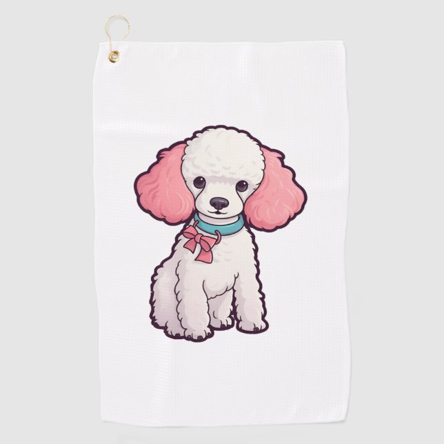 Poodle Dog Super Cute   Golf Towel (Front)