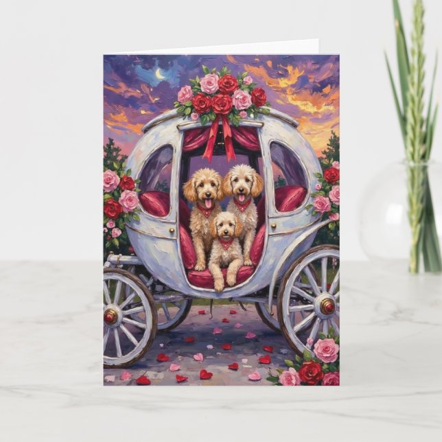 Poodle Dog Valentine's Day  Card (Front)