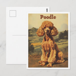 Poodle Dog Vintage Art Postcard