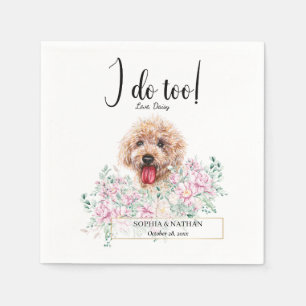 Poodle Doodle Dog Wedding Cocktail Napkins