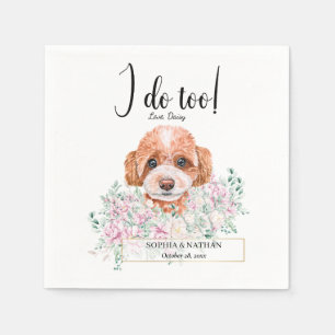 Poodle Doodle Dog Wedding Cocktail Napkins