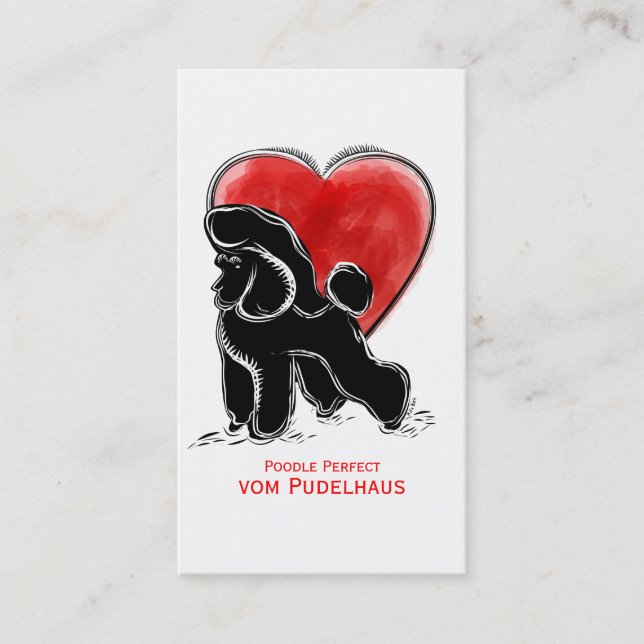 Poodle Drawing Business Card (Front)