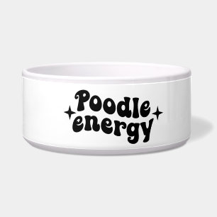 Poodle Energy Ceramic Dog Bowl 