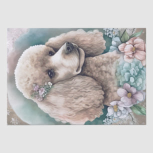 Poodle Floral Dog Tissue Paper