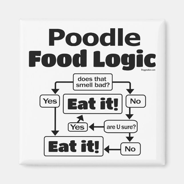 Poodle Food Logic Magnet (Front)