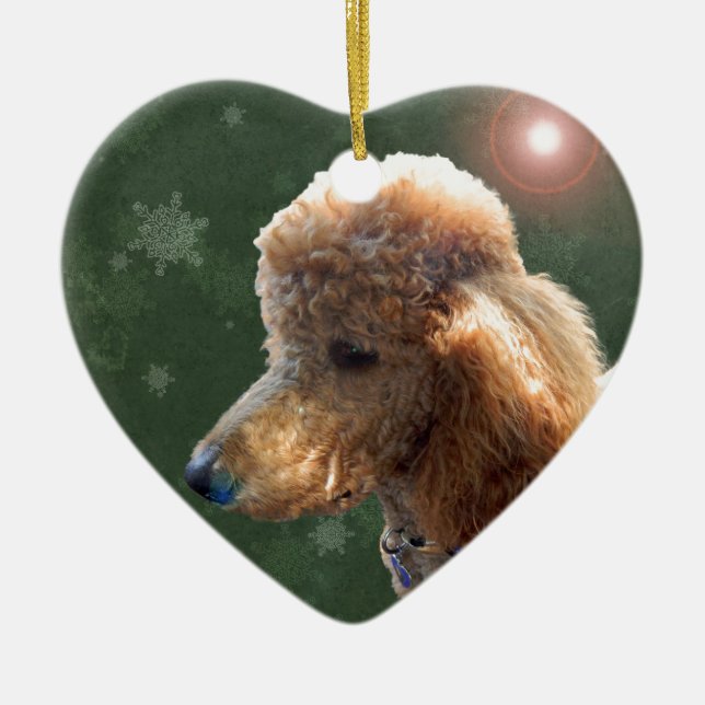 POODLE FOR THE HOLIDAYS CERAMIC TREE DECORATION (Front)