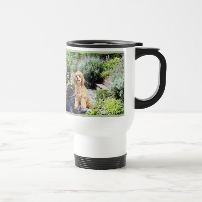 Poodle Garden Travel Mug (Right)