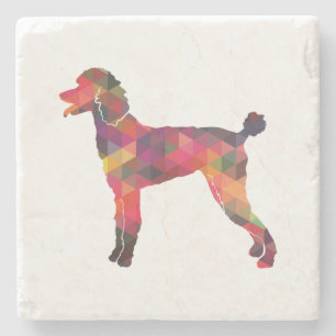 Poodle Geo Silhouette Multi Stone Coaster