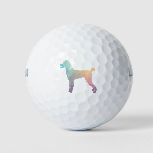 Poodle Geo Silhouette Pastel Golf Balls (Front)
