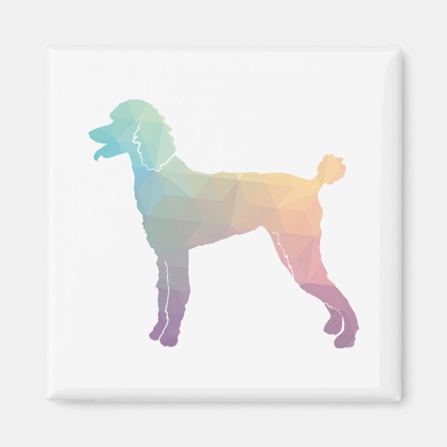 Poodle Geo Silhouette Pastel Magnet (Front)