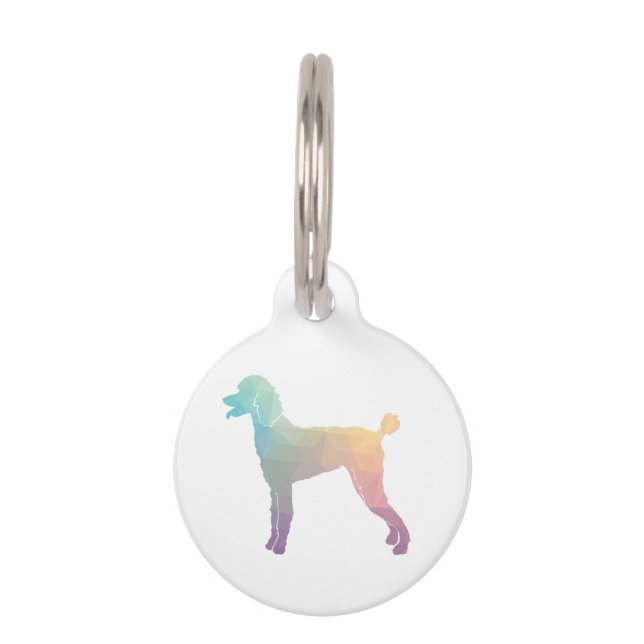 Poodle Geo Silhouette Pastel Pet Tag (Front)