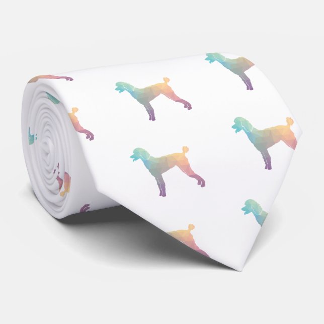 Poodle Geo Silhouette Pastel Tie (Rolled)