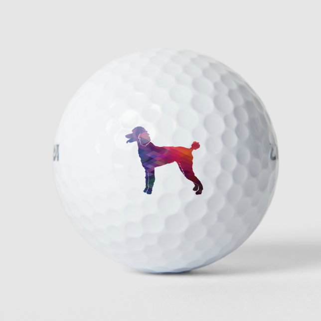 Poodle Geo Silhouette Purple Golf Balls (Front)