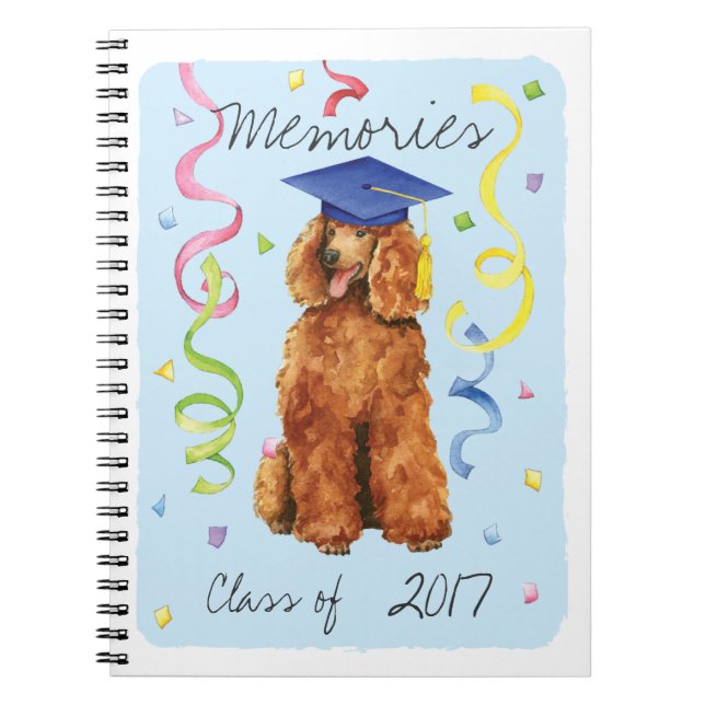 Poodle Graduate Spiral Notebook (Front)