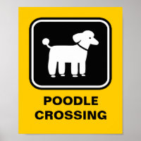 Poodle Graphic (White on Black)