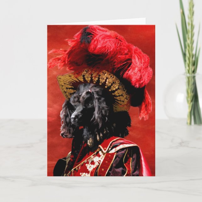 Poodle Greeting Card Nobility Dogs Gift (Front)