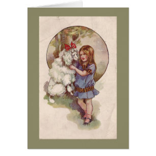 Poodle  Greetng Card Vintage