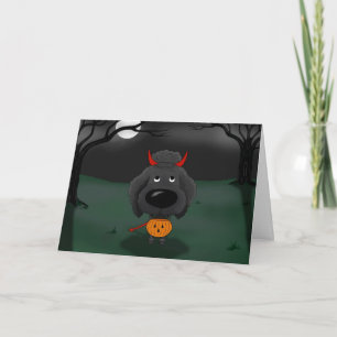 Poodle Halloween Card