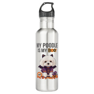 Poodle Halloween Costume  My Poodle is My Boo Dog  710 Ml Water Bottle