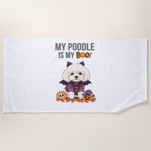 Poodle Halloween Costume  My Poodle is My Boo Dog  Beach Towel