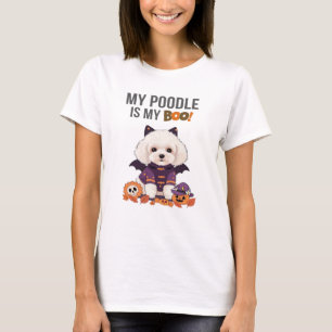 Poodle Halloween Costume  My Poodle is My Boo Dog  T-Shirt
