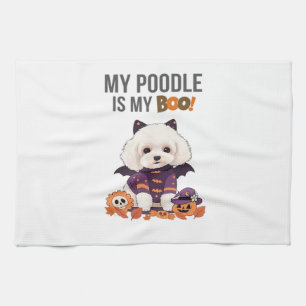 Poodle Halloween Costume My Poodle is My Boo Dog Tea Towel