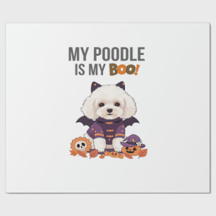 Poodle Halloween Costume  My Poodle is My Boo Dog  Wrapping Paper