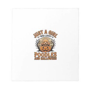 Poodle Halloween Girl Vintage Pumpkin Dog Shirt De Notepad