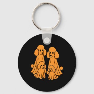 Poodle Halloween Poodle Ghost Family Funny Dog Lov Key Ring