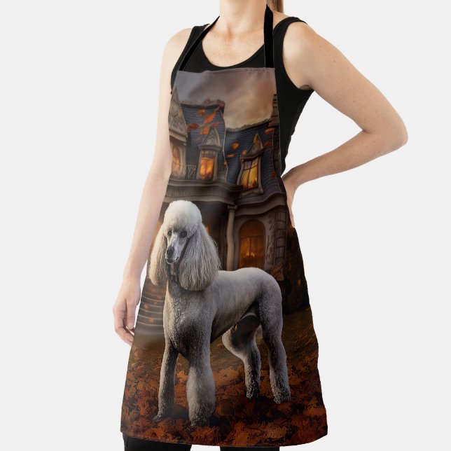 Poodle Halloween Scary Apron (Insitu)