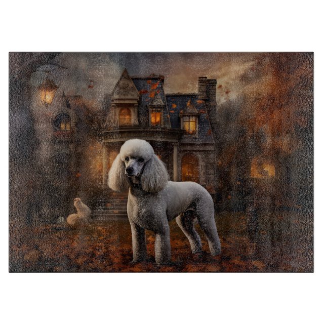 Poodle Halloween Scary Cutting Board (Front)