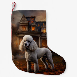 Poodle Halloween Scary Small Christmas Stocking