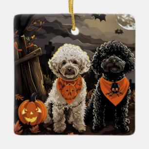 Poodle Halloween Spooky Ceramic Ornament
