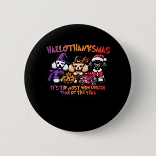 Poodle Halloween Thanksgiving Christmas Classic T- 6 Cm Round Badge