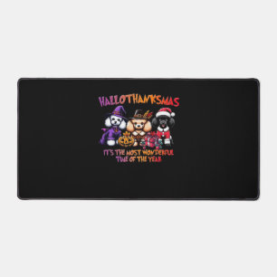 Poodle Halloween Thanksgiving Christmas Classic T- Desk Mat