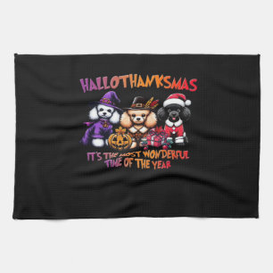 Poodle Halloween Thanksgiving Christmas Classic T- Tea Towel