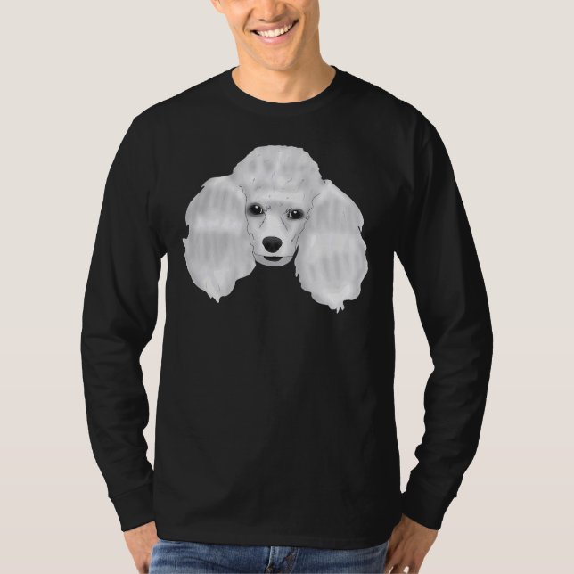 Poodle Head  Dark Blue      T-Shirt (Front)