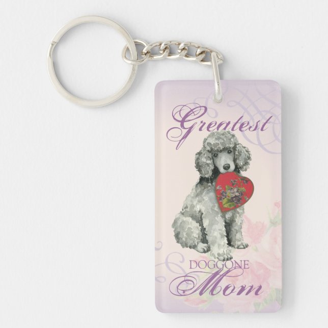 Poodle Heart Mum Key Ring (Front)