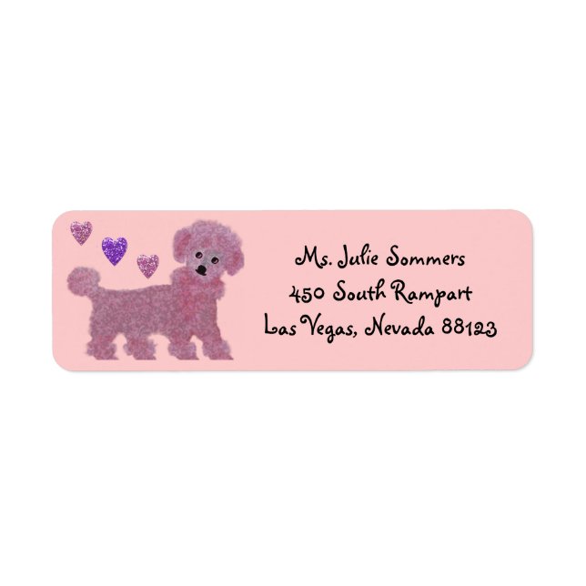 Poodle Heart Return Address Labels (Front)
