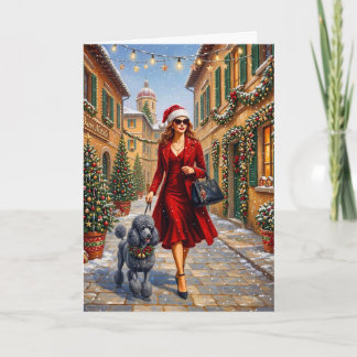 Poodle Holiday Card