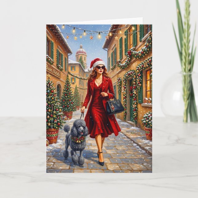 Poodle Holiday Card (Front)
