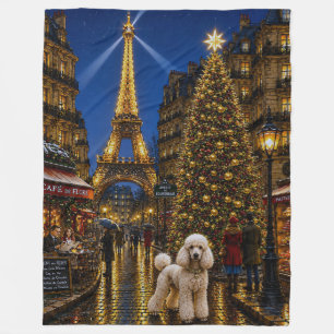 Poodle Holiday Fleece Blanket